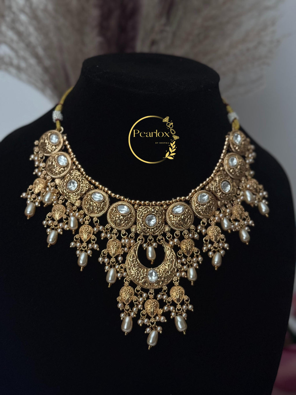 Royal Heritage Gold-Tone Kundan & Pearl Statement Jewellery Set with Jhumka and Maang Tikka| Indian Jewelry| Wedding Jewellery