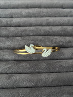 Elegant Crystal Double Swan Bangle Bracelet