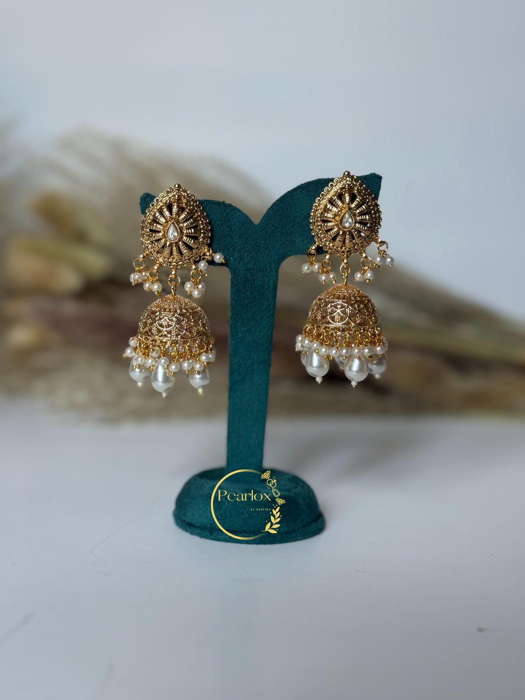 White pearl Polki Choker Earrings + Tikka| Gold imitation Choker| Indian Wedding Jewellery
