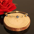Crystal Guard Evil Eye Cable Bangle Bracelet