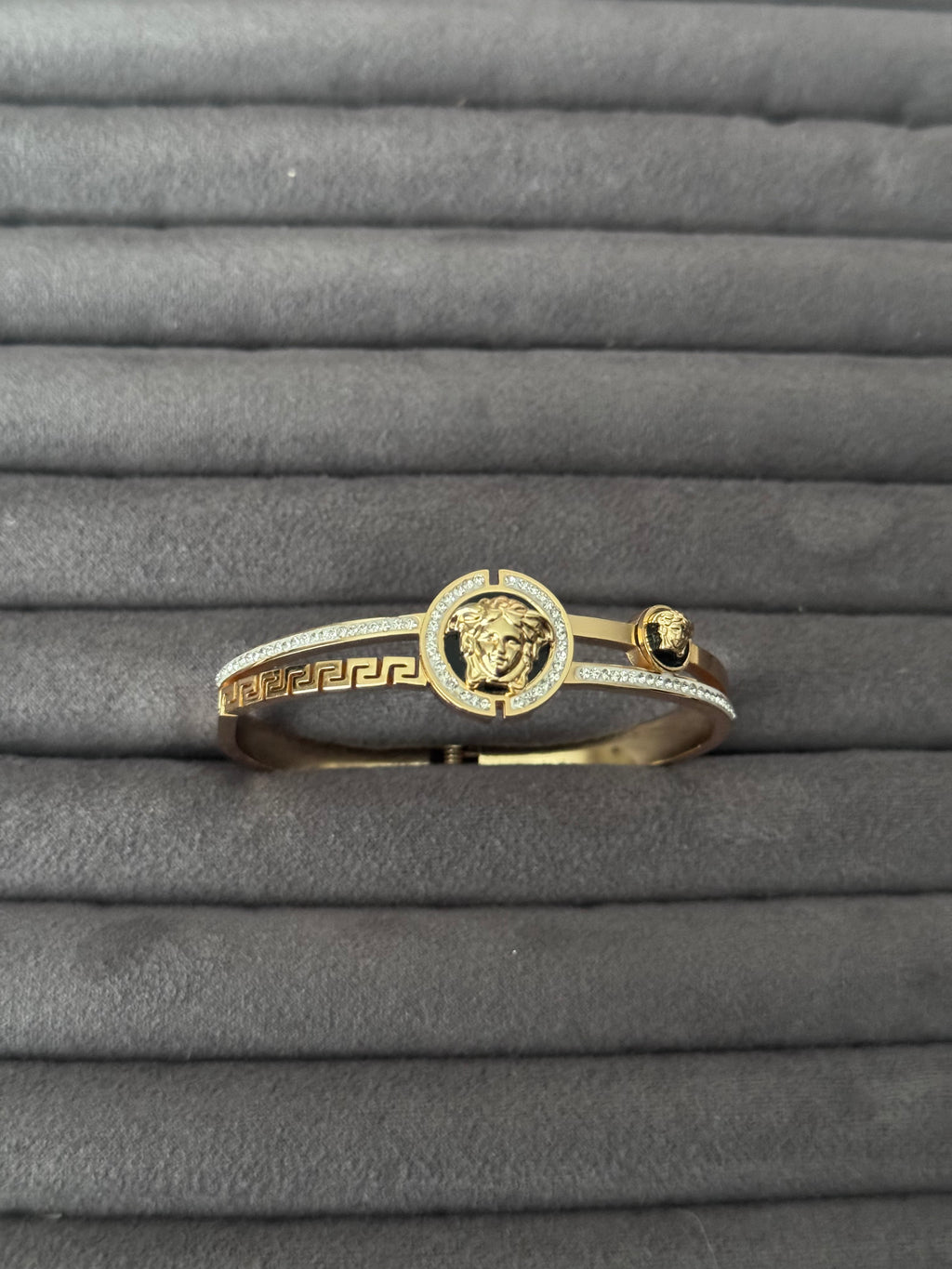 Royal Medusa Greek Key Bangle Bracelet