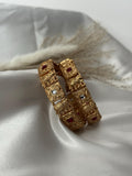 Traditional Indian Gold-Tone Kadas with Elephant Motifs & Stone Work|Size: 2-6 and 2-8| Indian Jewellery| wedding Jewellery