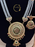 Royal Pearl Jadau Rani Haar Necklace Set with  Matching Jadau Earrings| Indian Jewellery| Wedding Jewellery