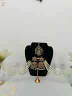 Traditional Antique Pearl Bahubali Jhumka + Tikka| wedding| Indian Jewellery| Pakistani Jewellery