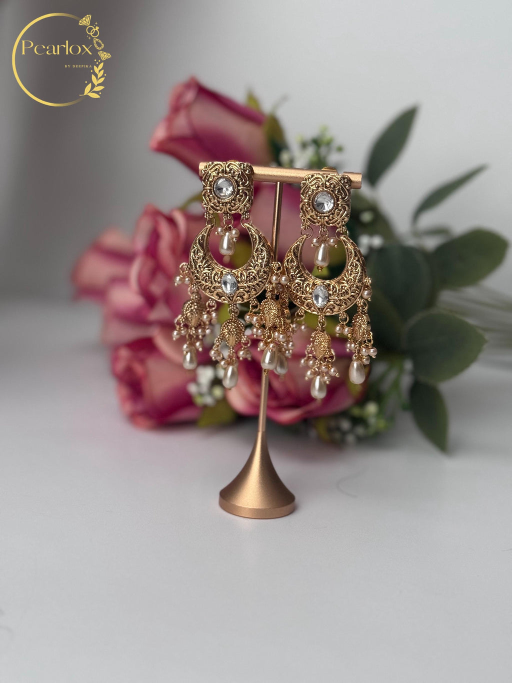 Royal Heritage Gold-Tone Kundan & Pearl Statement Jewellery Set with Jhumka and Maang Tikka| Indian Jewelry| Wedding Jewellery