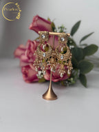 Royal Heritage Gold-Tone Kundan & Pearl Statement Jewellery Set with Jhumka and Maang Tikka| Indian Jewelry| Wedding Jewellery