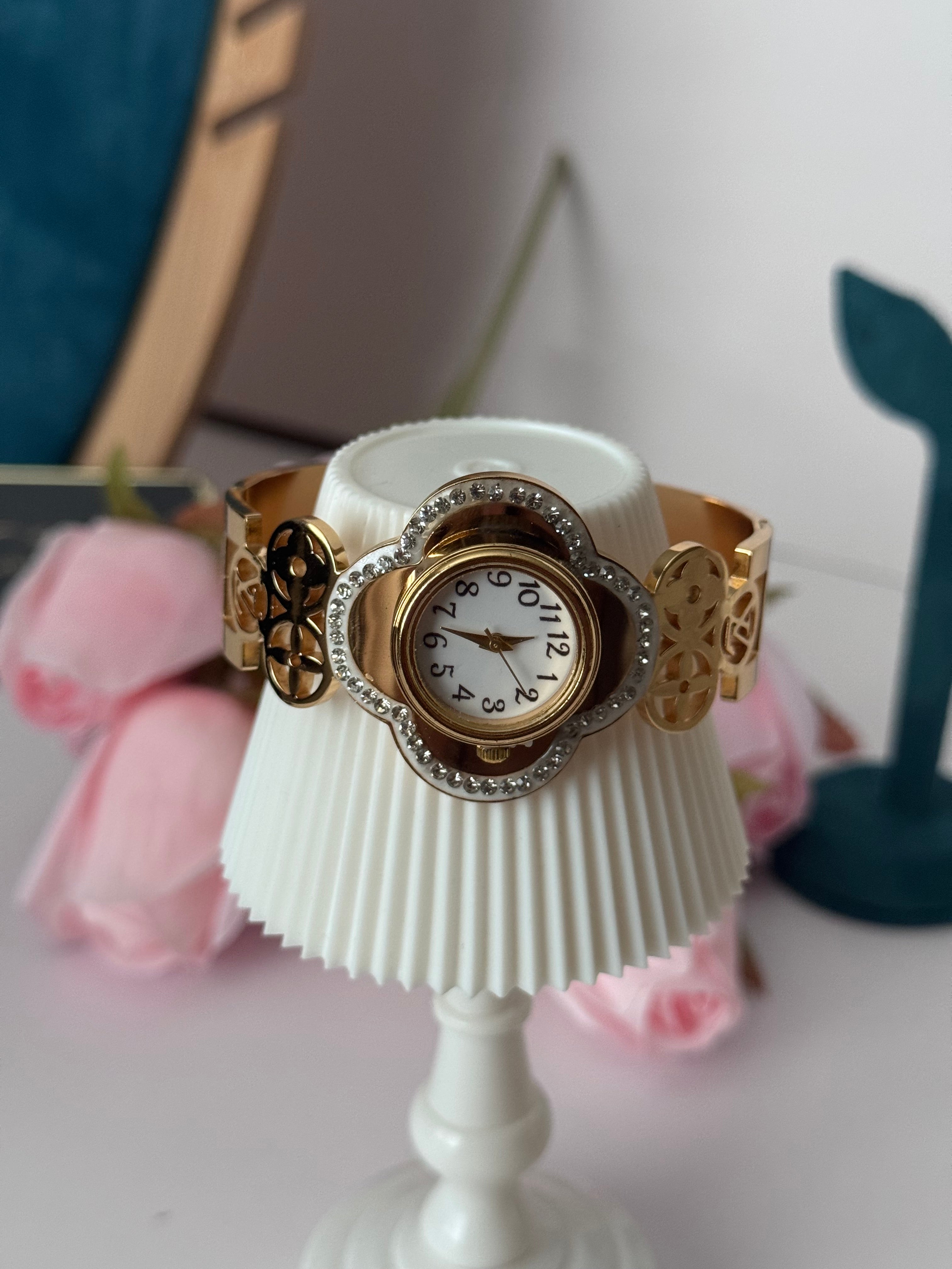 Blossom Crystal Cuff Watch