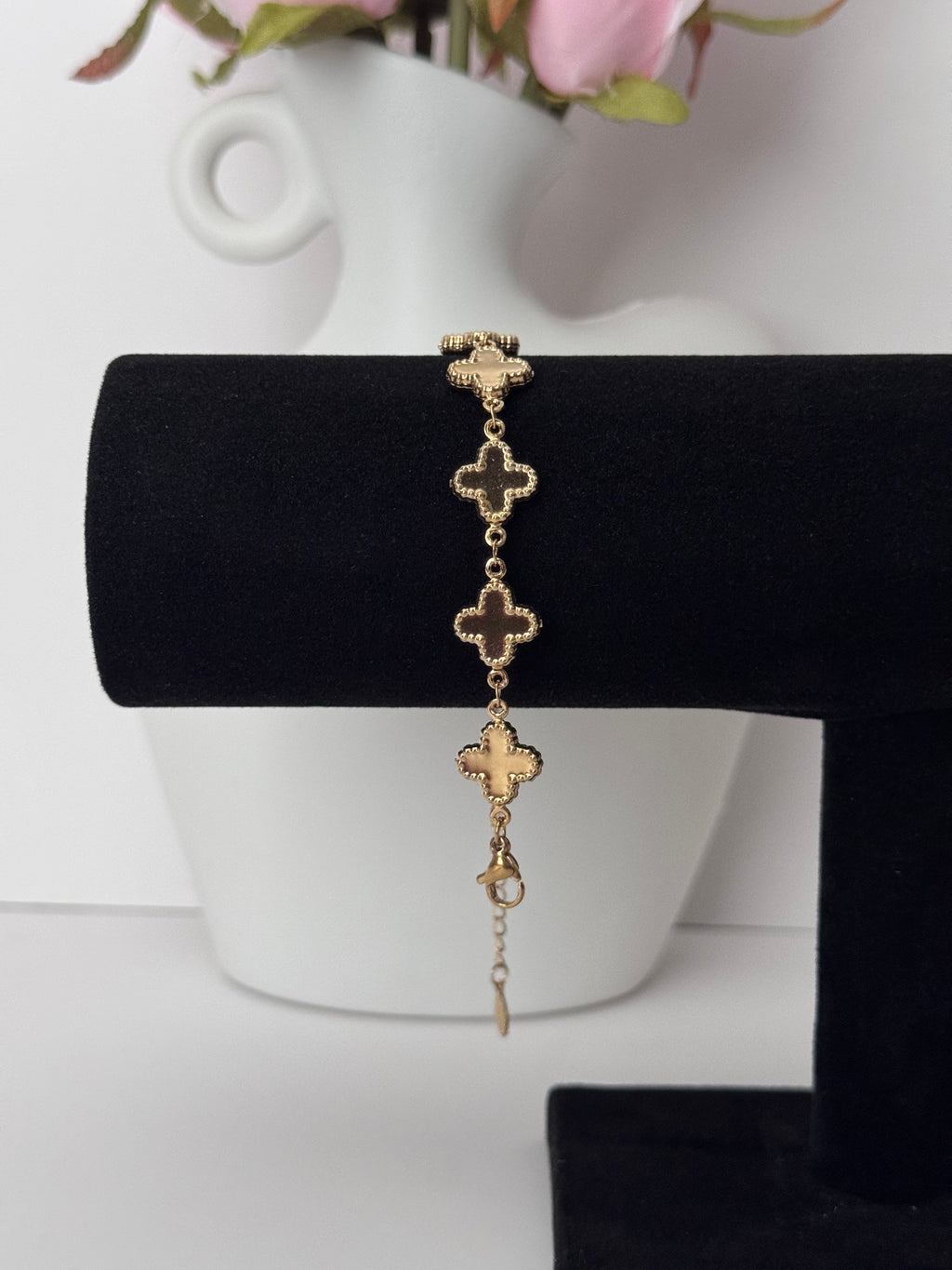 All-Gold Tone Lucky Clover Bracelet