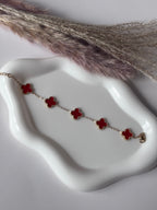 The Red Clover Bracelet| Anti Tarnish Clover leaf bracelet