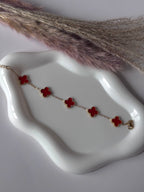 The Red Clover Bracelet| Anti Tarnish Clover leaf bracelet