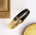 Luxury Black & Gold Quilted Cuff Bracelet – Designer-Inspired Minimalist Bangle