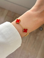 The Red Clover Bracelet| Anti Tarnish Clover leaf bracelet