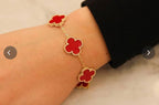 The Red Clover Bracelet| Anti Tarnish Clover leaf bracelet