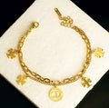 Dainty Gold Dual-Chain Charm Bracelet