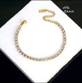 Radiant Gold-Tone Crystal Tennis Bracelet | S