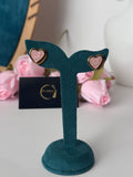 The Rosé Romance Heart Studs |  Pink Heart Earrings