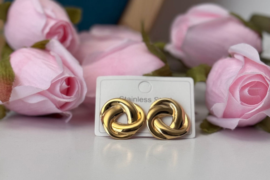 Classic Sculptural Knot Earrings | Anti tarnish studs