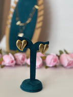 Golden Pulse Heart Earrings| Anti-Tarnish Studs