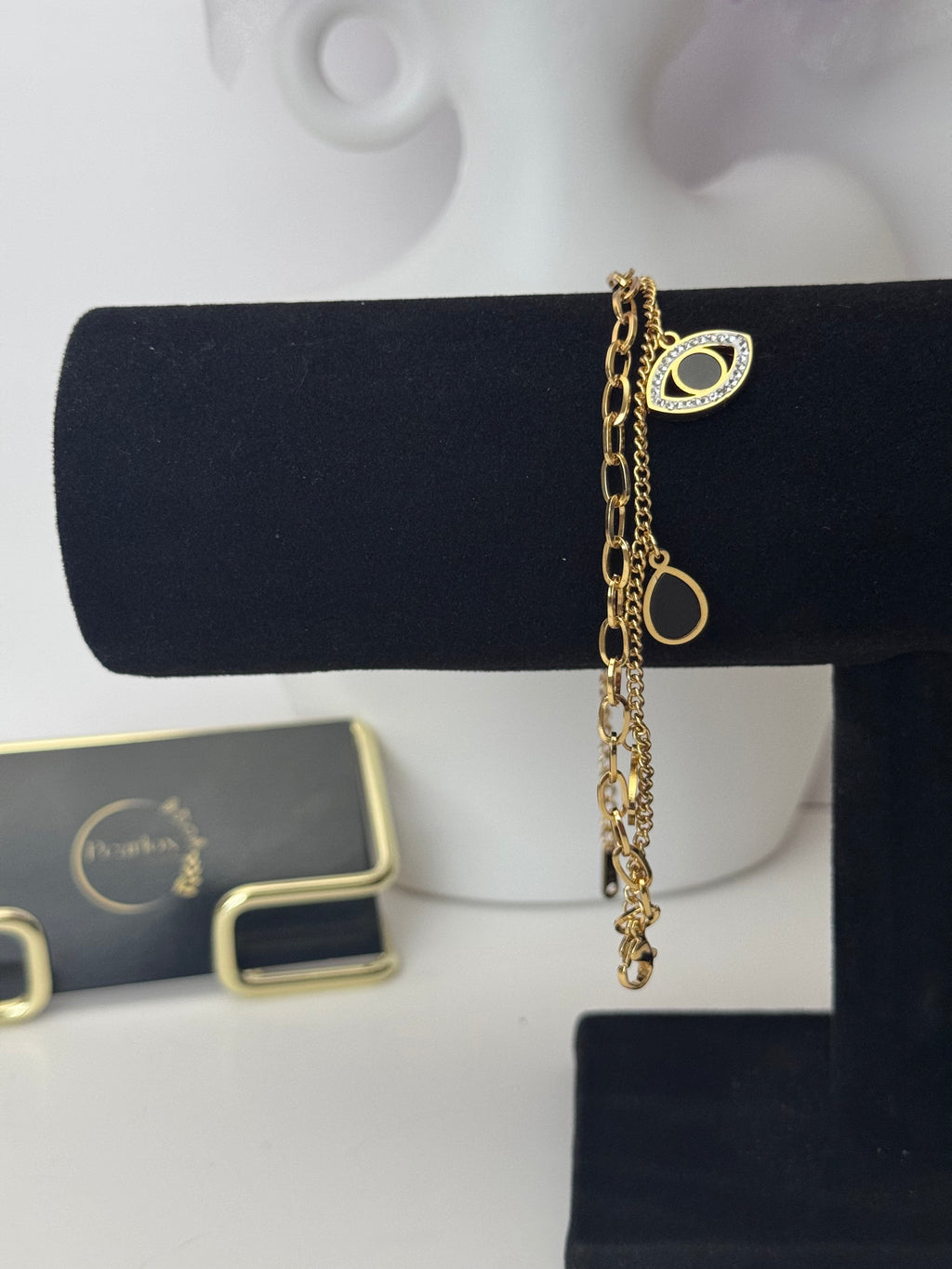 Midnight Protection Double-Chain Bracelet| Black eye style