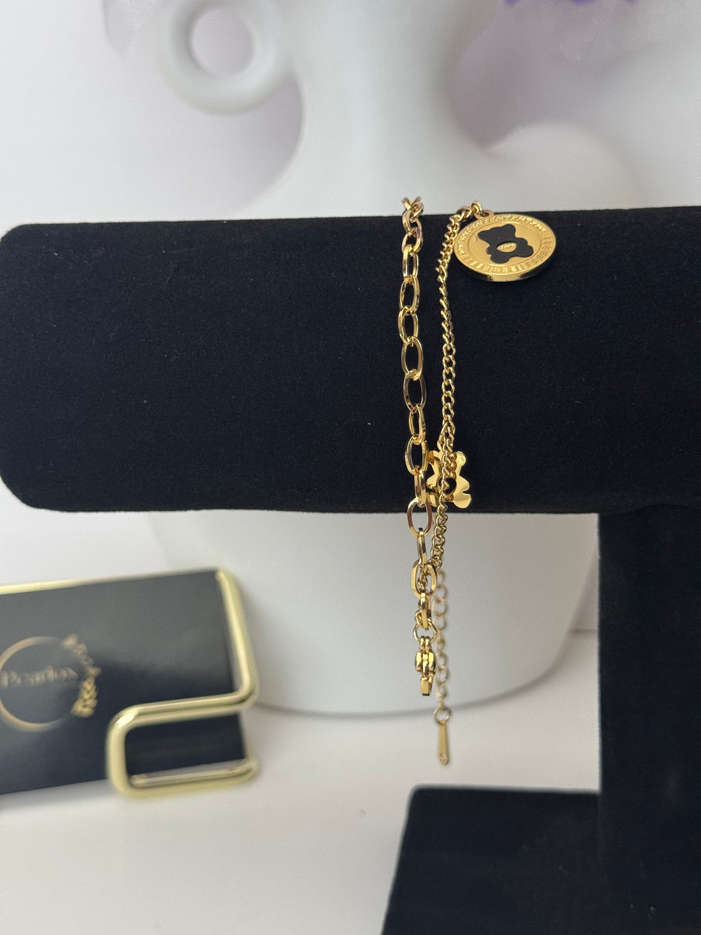 Midnight Teddy Dual-Chain Layered Bracelet