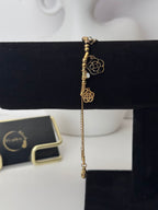 Midnight Rose Camellia Charm Bracelet