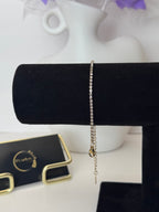 Radiant Gold-Tone Crystal Tennis Bracelet | S