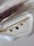Monogram charm : Gold-Tone Layered Icon Charm Bracelet