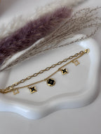 Monogram charm : Gold-Tone Layered Icon Charm Bracelet