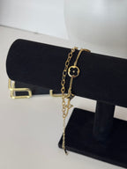 Monogram charm : Gold-Tone Layered Icon Charm Bracelet