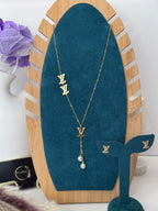 The Trendy Pearl Y-Necklace & Stud Set| Chic Pendent Set