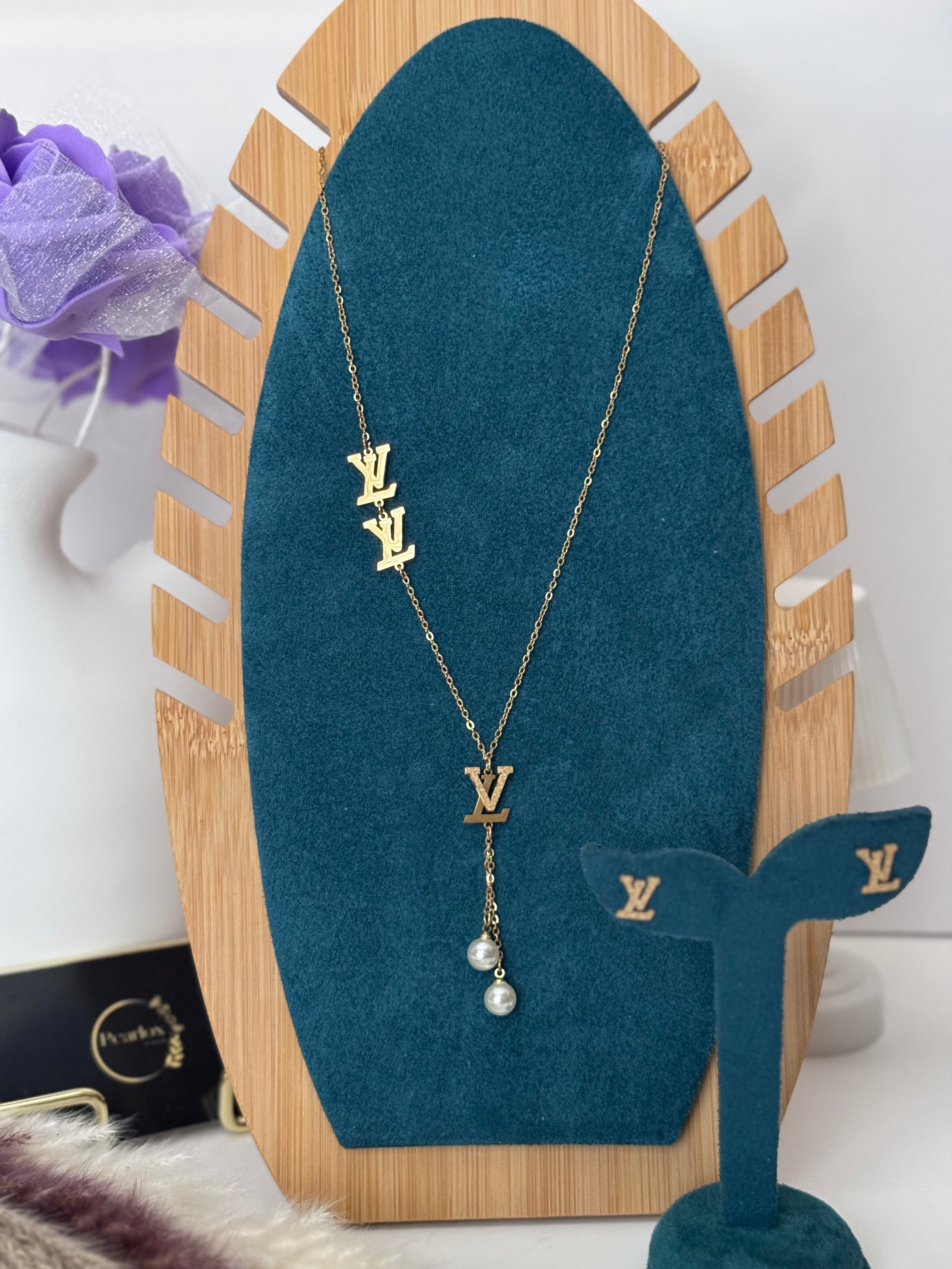 The Trendy Pearl Y-Necklace & Stud Set| Chic Pendent Set