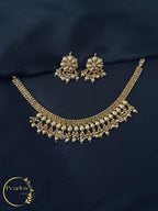 Traditional Gold-Tone necklace Set with Matching Studs| Indian Bridal & Festive Statement Set
