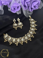 Moissanite Necklace Set with matching Studs| Indian Wedding Jewelry | Indo-Western Jewellery