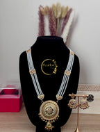 Royal Pearl Jadau Rani Haar Necklace Set with  Matching Jadau Earrings| Indian Jewellery| Wedding Jewellery