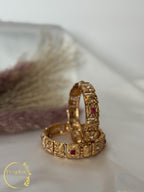 Traditional Indian Gold-Tone Kadas with Elephant Motifs & Stone Work|Size: 2-6 and 2-8| Indian Jewellery| wedding Jewellery