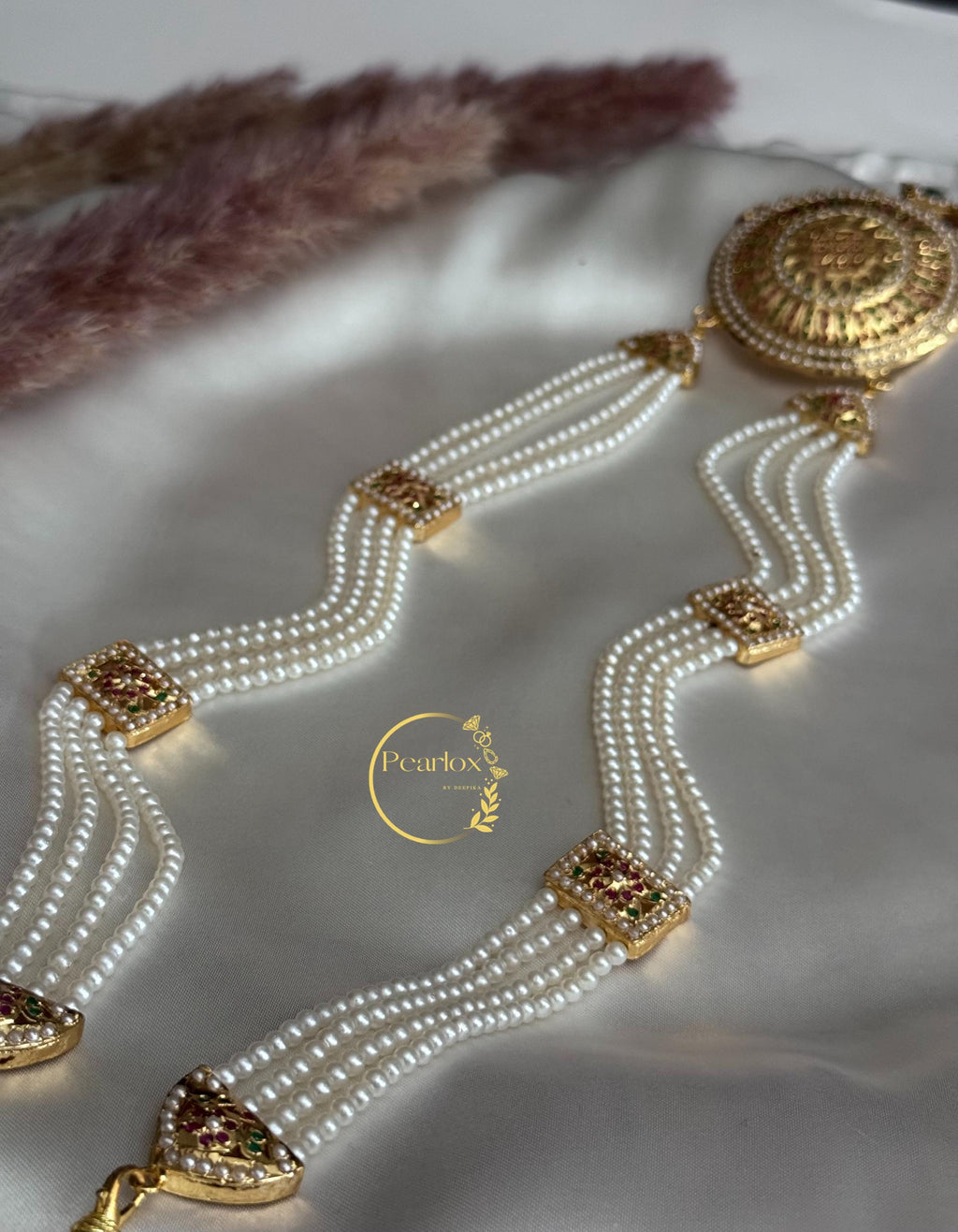 Royal Pearl Jadau Rani Haar Necklace Set with  Matching Jadau Earrings| Indian Jewellery| Wedding Jewellery