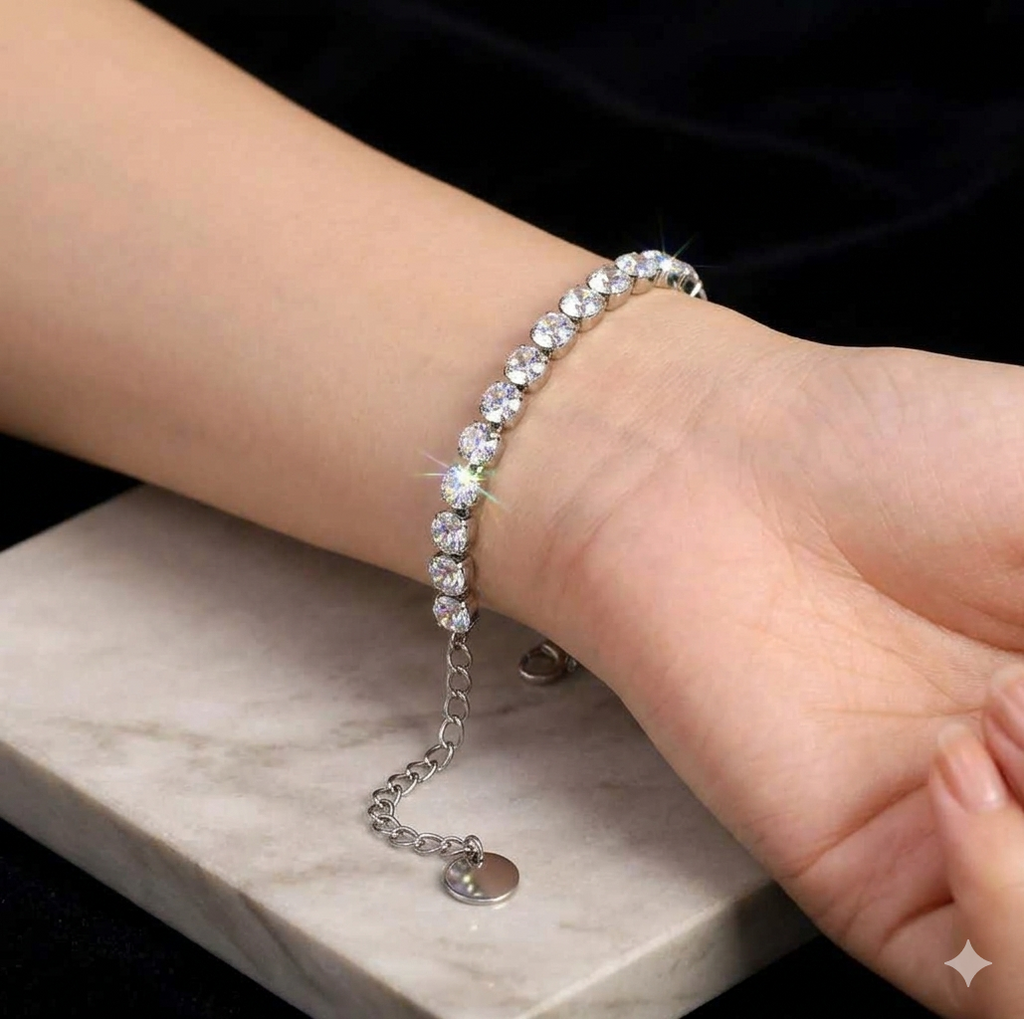 The Eternal Tennis Bracelet| Adjustable in size.